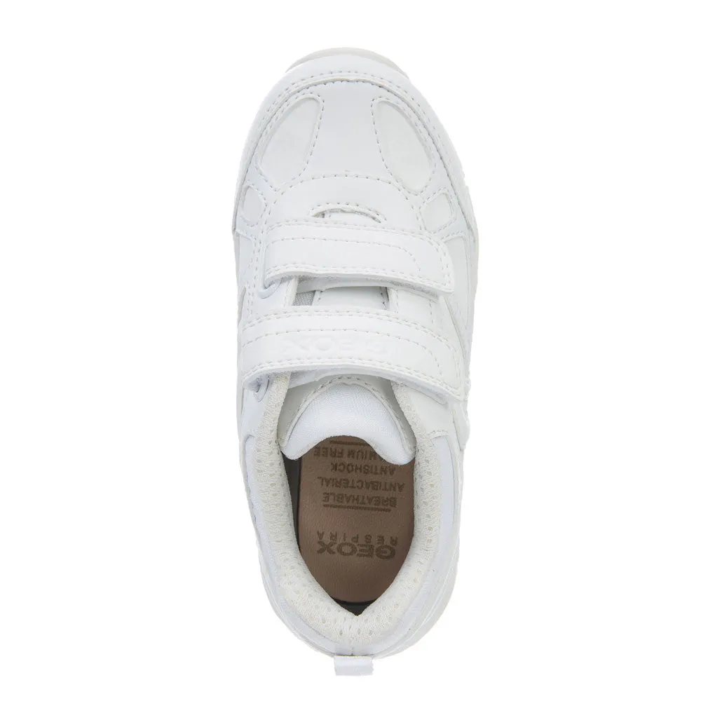 Geox J Bernie Plain All White Trainers