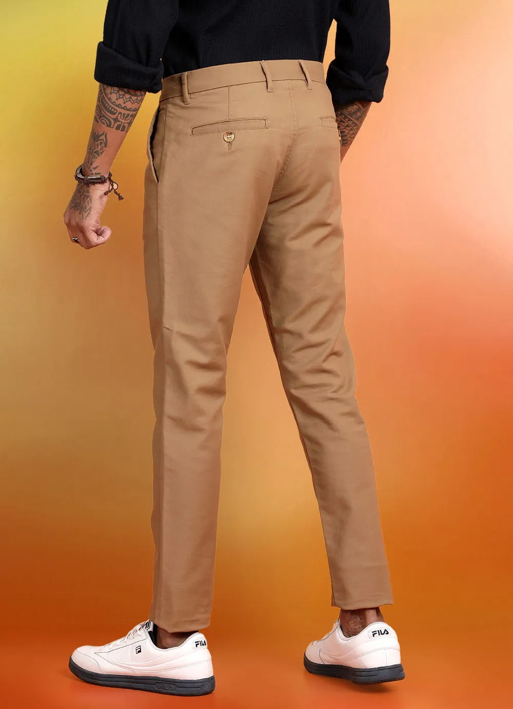 Khaki Flat Front